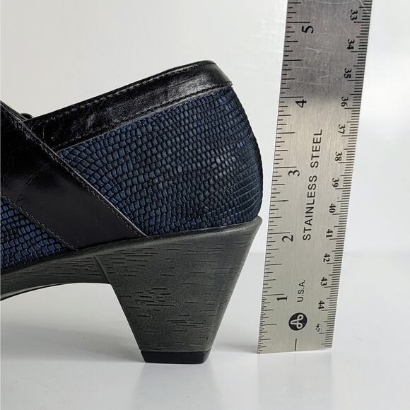 Naot Shoes Dashing Women EU 36 Blue Black Heels Mary Jane Hook and Loop Strap - Picture 14 of 16